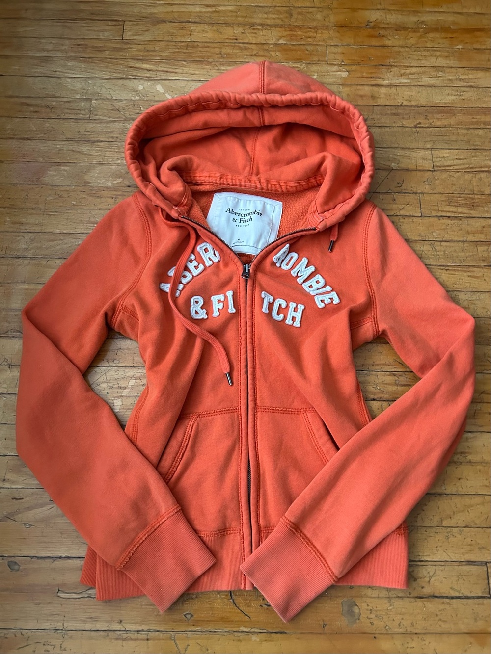 Vintage y2k Abercrombie & Fitch Orange Zip Hoodie
